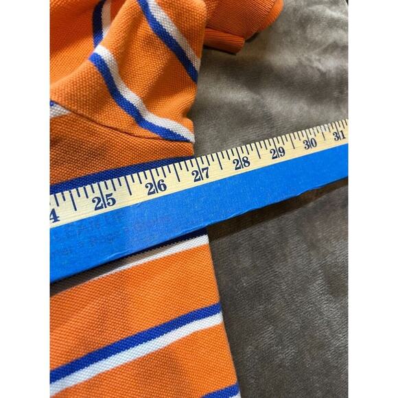 Polo by Ralph Lauren Striped Orange White Polo Shirt Orange Pony Size XXL - Picture 5 of 6